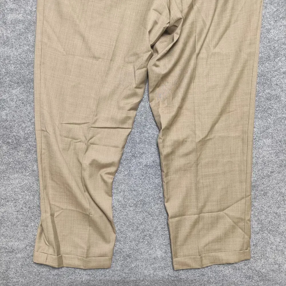 Bresciani Dress Pants Mens 42x29 Beige Wool Super 150's Lined Italy Classic Fit